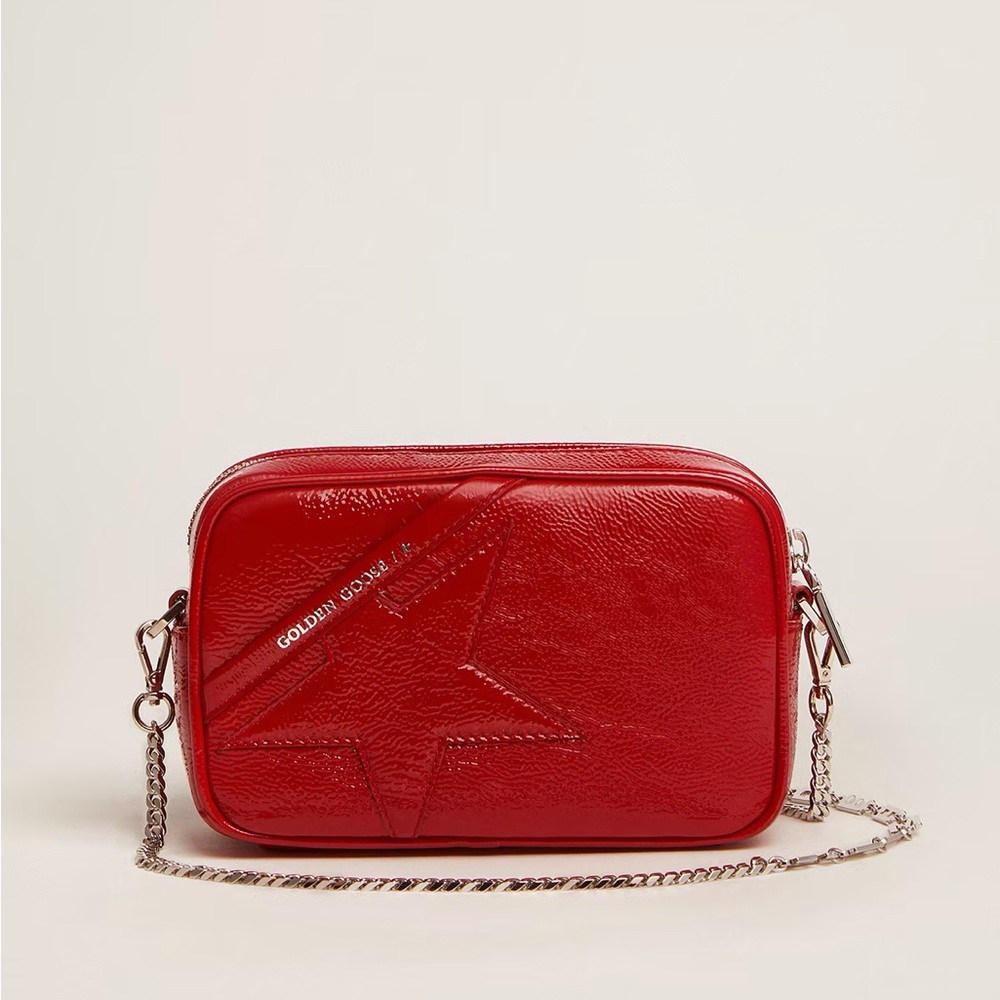 GOLDEN GOOSE RED + SILVER MINI STAR BAG GGDB
